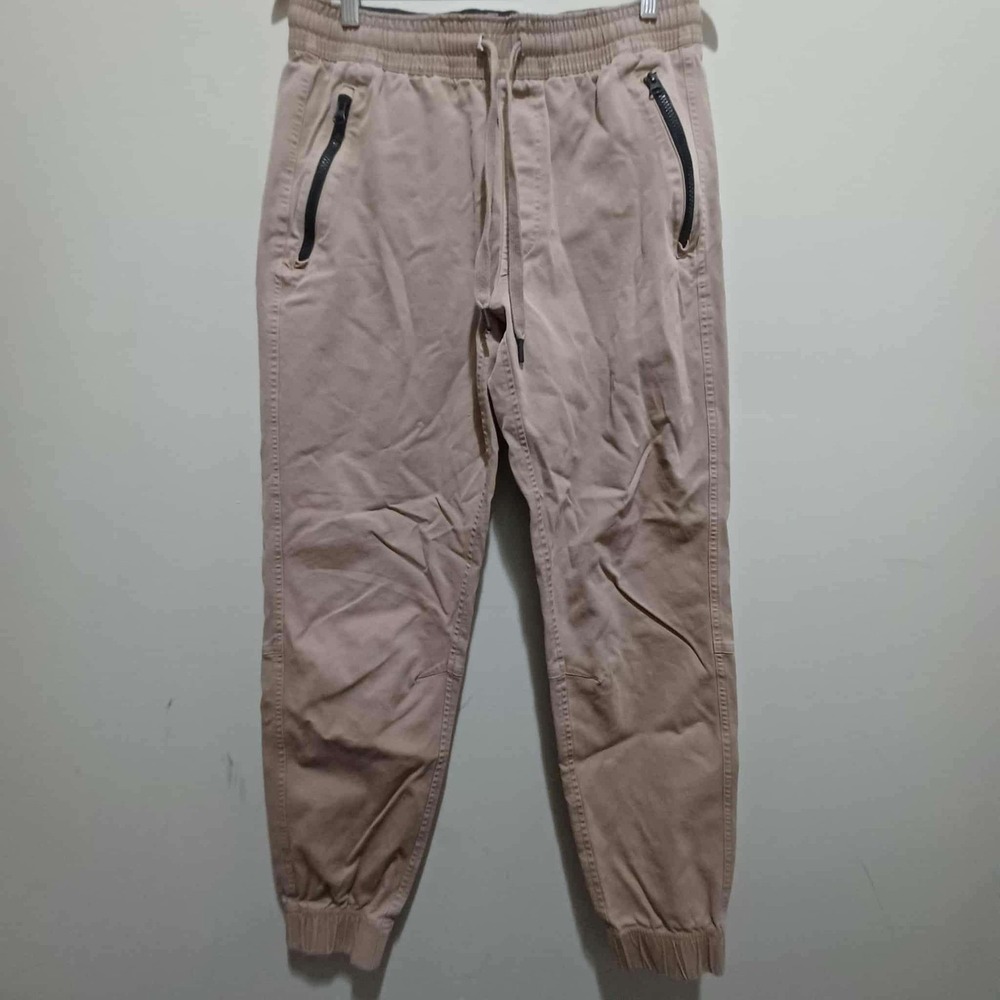 Under Armour Mens Fitted Jogger Pants Black Zip Pockets Large Casual